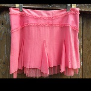 Bebe pink silk skirt